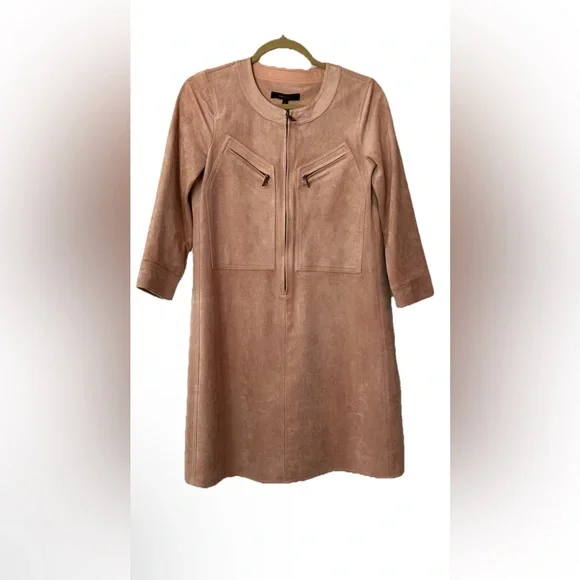 BCBGMaxAzria Blush Midi Dress with 3/4 Sleeves - Picture 3 of 12